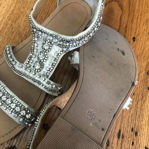 David’s bridal rhinestone flats, size 8